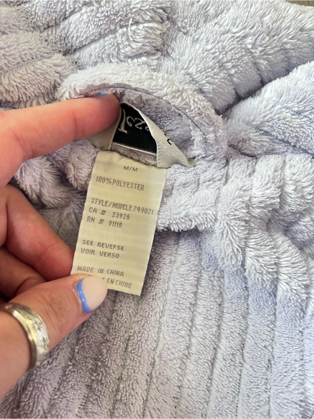 Jessica Plush Ribbed Robe - Light Lavender - Picture 2 of 4